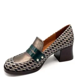 Chie Mihara Pumps*Geometrisk Læder Moccasin Multifarvet