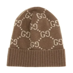 Gucci Huer & Kasketter*GG Cashmere Jacquard Hat Brun