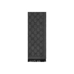 Gucci Tørklæder*GG Jacquard Pattern Strikket Halstørklæde Grå