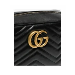 Gucci Skuldertasker*GG Marmont Small Matelassé Shoulder Taske Sort