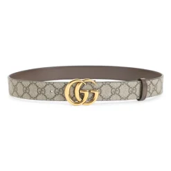 Gucci Bælter*GG Supreme Reversible Belt Beige