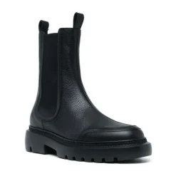 Bally Chelsea Boots*Ginny Flade Læderstøvler med Bred Læg Sort