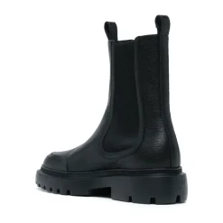 Bally Chelsea Boots*Ginny Flade Læderstøvler med Bred Læg Sort