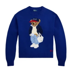 Polo Ralph Lauren Striktrøjer & Sweatere*Girocollo con Teddy Blå