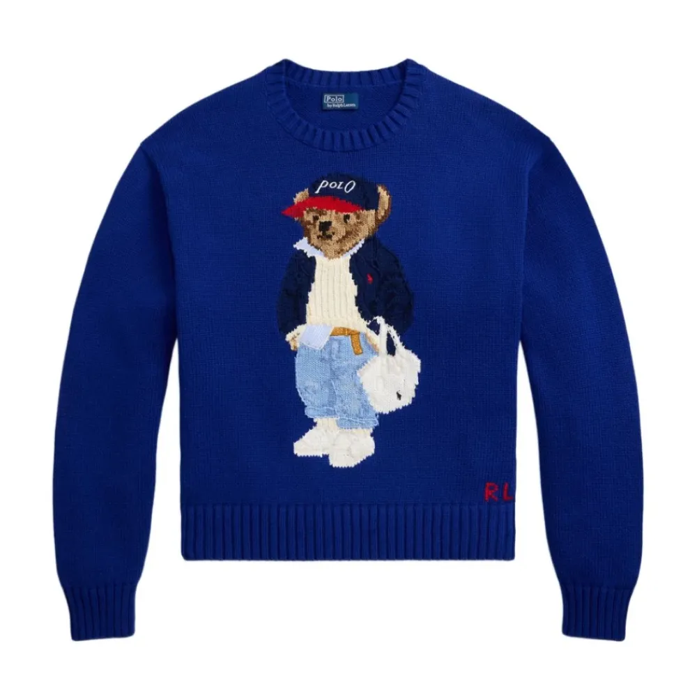 Polo Ralph Lauren Striktrøjer & Sweatere*Girocollo con Teddy Blå
