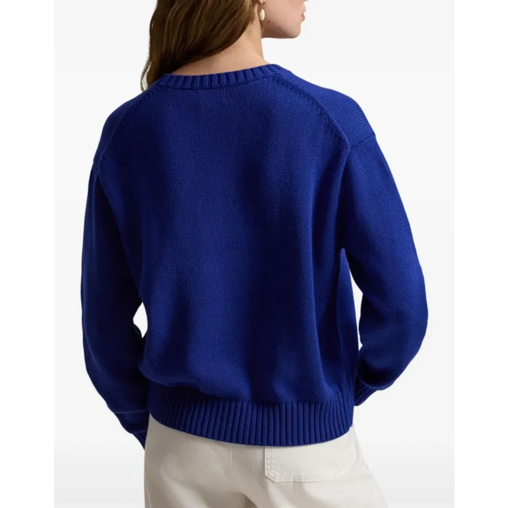 Polo Ralph Lauren Striktrøjer & Sweatere*Girocollo con Teddy Blå