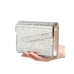 Jimmy Choo Clutch*Glitrende akryl slikclutch taske Grå