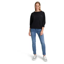Betty Barclay Sweatshirts*Glitrende Sweatshirt med Ståkrave Sort