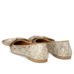 Angulus Ballerina Sko*Glitter Ballerina med Sløjfe - Champagne Grå