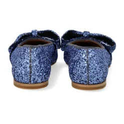 Angulus Ballerina Sko*Glitter Ballerina med Sløjfe - Indigo Blå