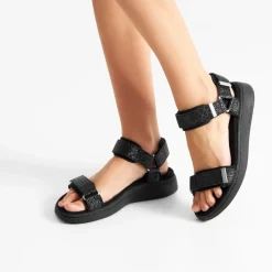 Woden Sandaler*Glitter Line Sandal Moderne Komfort Sort