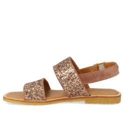 Angulus Sandaler*Glitter Sandal i Ler Glitter Brun