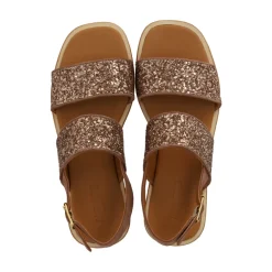 Angulus Sandaler*Glitter Sandal i Ler Glitter Brun