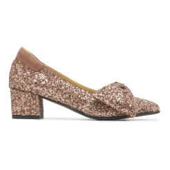 Angulus Pumps|Stiletter*Glitterpumpe med sløjfedetalje Brun