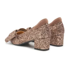 Angulus Pumps|Stiletter*Glitterpumpe med sløjfedetalje Brun