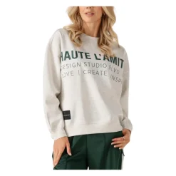 Haute L'Amitié Sweatshirts|Striktrøjer & Sweatere*Bomuld Logo Sweatshirt til Kvinder Grå