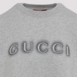 Gucci Sweatshirts*Bomulds Sweatshirt med Logo Print Grå