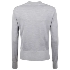 Ami Paris Striktrøjer & Sweatere*Crewneck Sweater med Ribbed Manchetter Grå