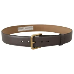 Dolce & Gabbana Bælter*Kalveskind Læder Guld Metal Logo Spænde Bælte Grå