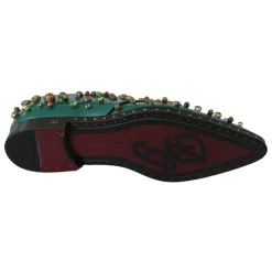 Dolce & Gabbana Snøresko*Læder Krystal Kjole Broque Sko Grøn