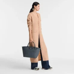 Longchamp Indkøbstasker*Grøn Top Håndtag Tote Taske Grå