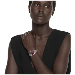 Gucci Ure*G-Timeless 29 mm rustfrit stål urkasse, burgundy urskive, rustfrit stål armbånd, kvarts bevægelse Grå