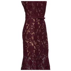 Self Portrait Kjoler*Guipure Lace Belted Midi Dress Lilla