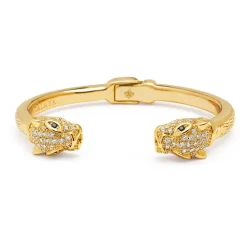 Nialaya Smykker*d CZ Panther Armbånd Gul