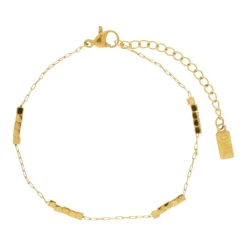 Dansk Copenhagen Smykker*d Firkantet Perlearmbånd Gul