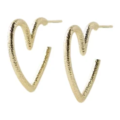 FRIIHOF+SIIG Smykker*d Hjerte Øreringe Smukt Smykke Gul