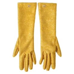 Dolce & Gabbana Handsker*d Lurex Mid Arm Handsker Gul