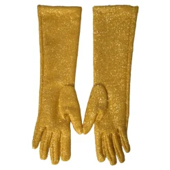 Dolce & Gabbana Handsker*d Lurex Mid Arm Handsker Gul