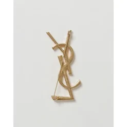 Saint Laurent Smykker*d Rope Logo Broche Gul