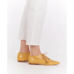 Ines de la Fressange Paris Snøresko*e Åbne Tå Richelieu Lædersko Gul