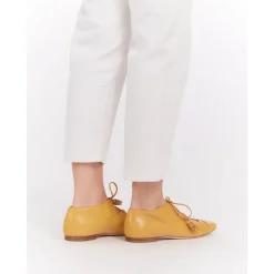 Ines de la Fressange Paris Snøresko*e Åbne Tå Richelieu Lædersko Gul