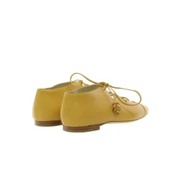 Ines de la Fressange Paris Snøresko*e Åbne Tå Richelieu Lædersko Gul