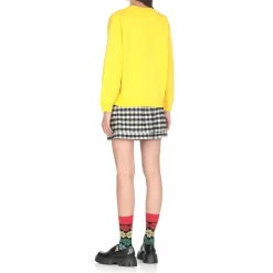 Kenzo Sweatshirts*Gylden Sweater med Paris Logo Patch Gul