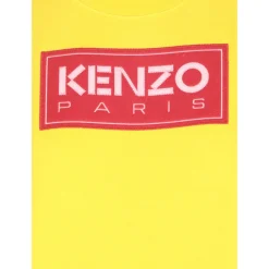 Kenzo Sweatshirts*Gylden Sweater med Paris Logo Patch Gul