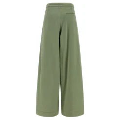 Dries Van Noten Bukser*Hadium Mélange Gauze Cotton Trousers Grøn