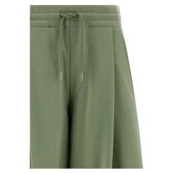 Dries Van Noten Bukser*Hadium Mélange Gauze Cotton Trousers Grøn