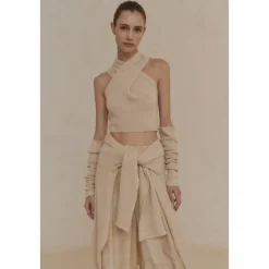 Cortana Handsker*Hana, elfenbenstrikkede vanter Hvid