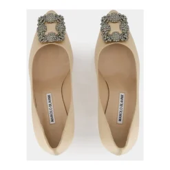 Manolo Blahnik Pumps|Stiletter*Hangisi 70mm Juvelspænde Pumps Beige