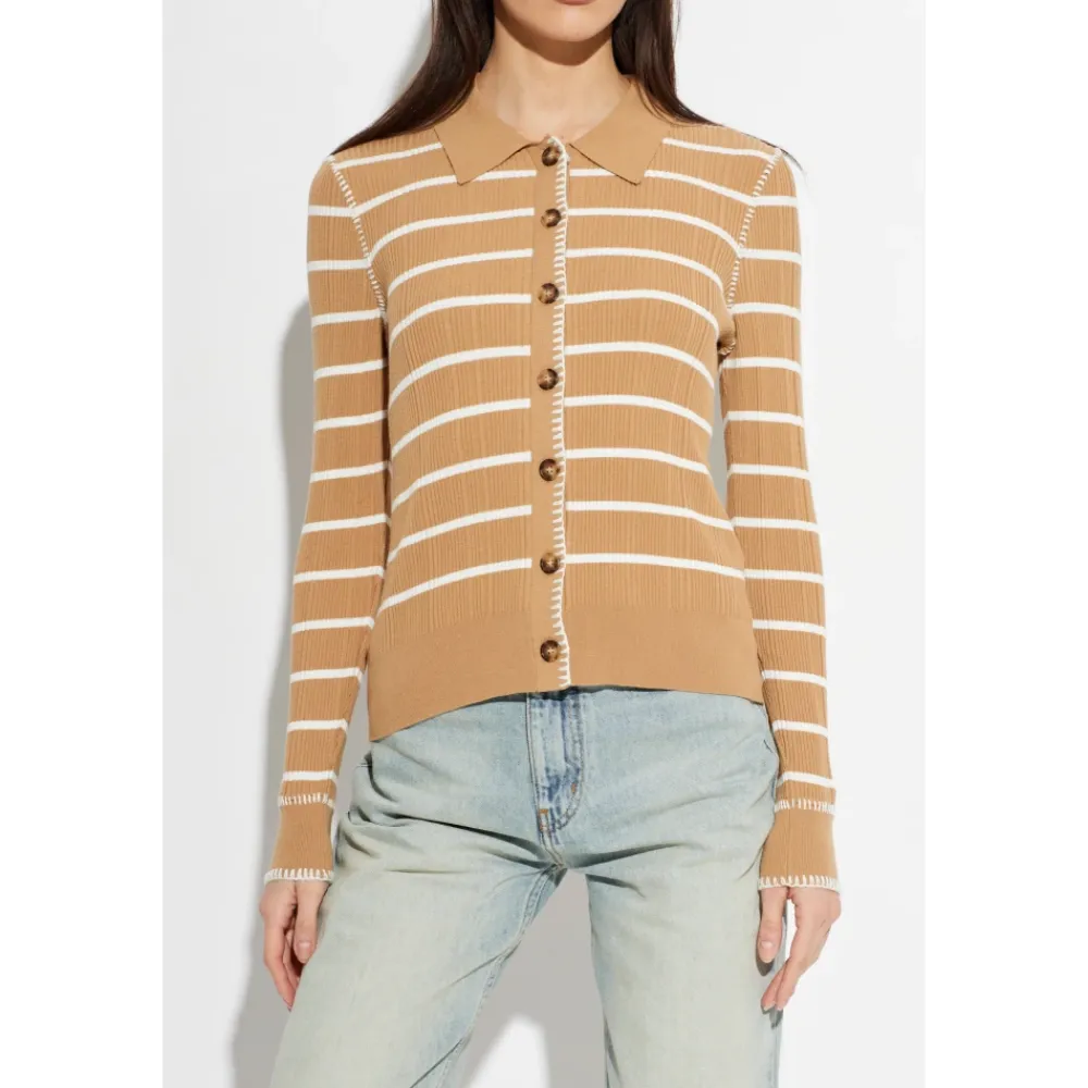 Rag & Bone Striktrøjer & Sweatere*Harper Stribet Cardigan Beige