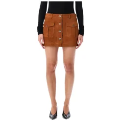 The Garment Nederdele*Hasselnød Ruskind Mini Nederdel AW25 Brun