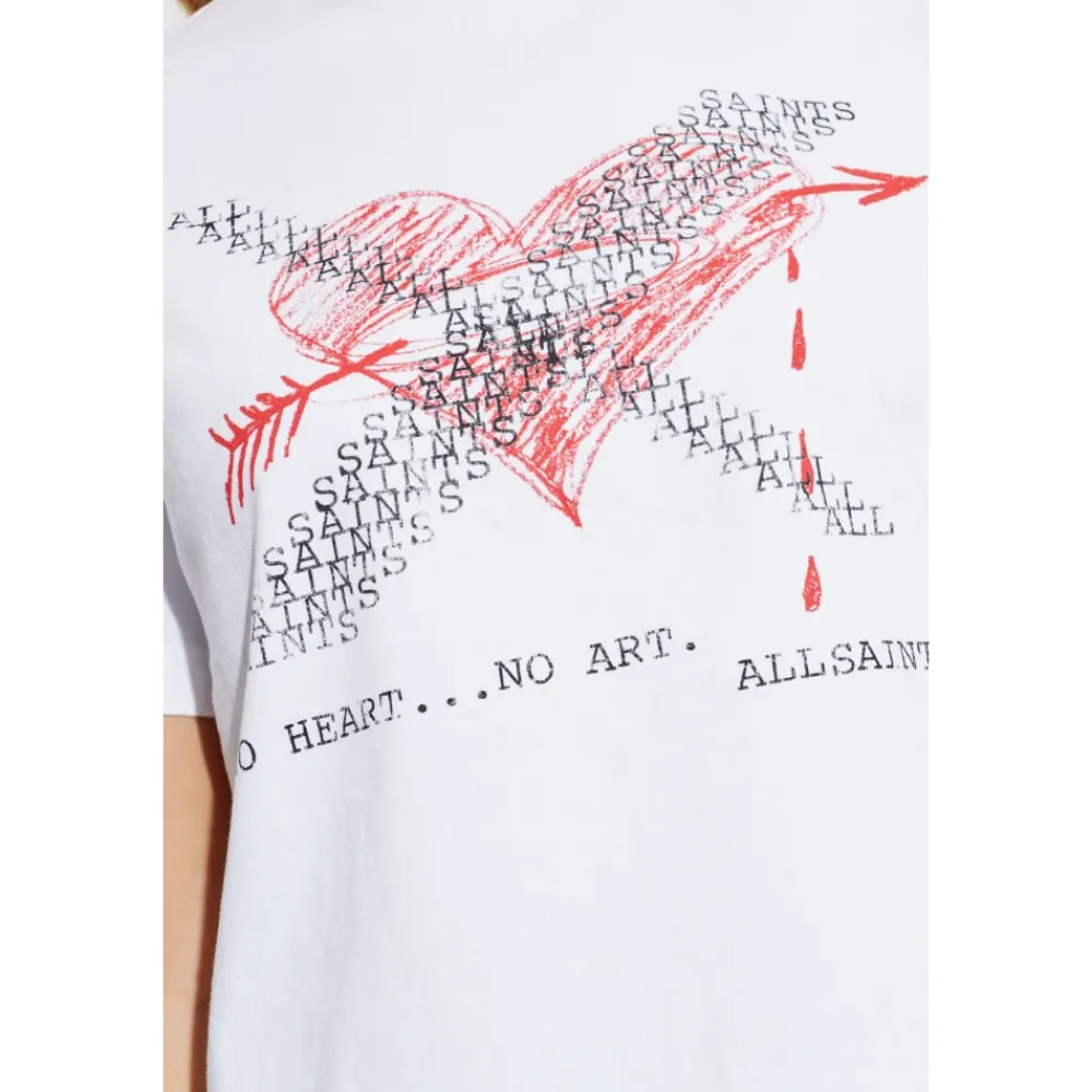 AllSaints T-Shirts*Heartache Lisa T-Shirt Hvid