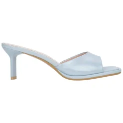 Estro Stiletter*Heeled Leather Mules Blå