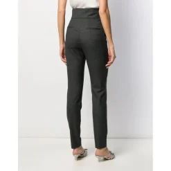 Dolce & Gabbana Bukser*High-Waisted Tailored Pleated Trousers Grå