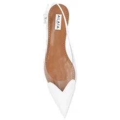 Alaïa Ballerina Sko*Hjerte-motiv slingback flade sko Hvid