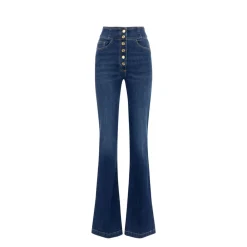 Elisabetta Franchi Jeans*Højtaljede jeans med knapper Blå