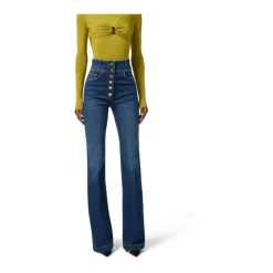 Elisabetta Franchi Jeans*Højtaljede jeans med knapper Blå